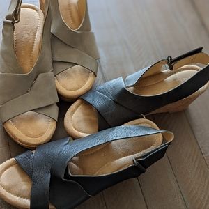 Lot of 2 crisscross wedges